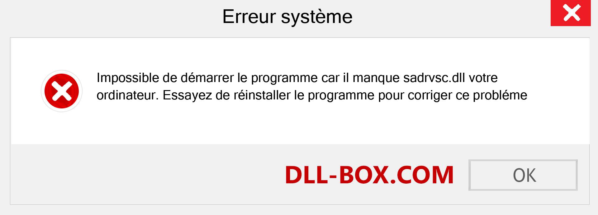 Le fichier sadrvsc.dll est manquant ?. Télécharger pour Windows 7, 8, 10 - Correction de l'erreur manquante sadrvsc dll sur Windows, photos, images