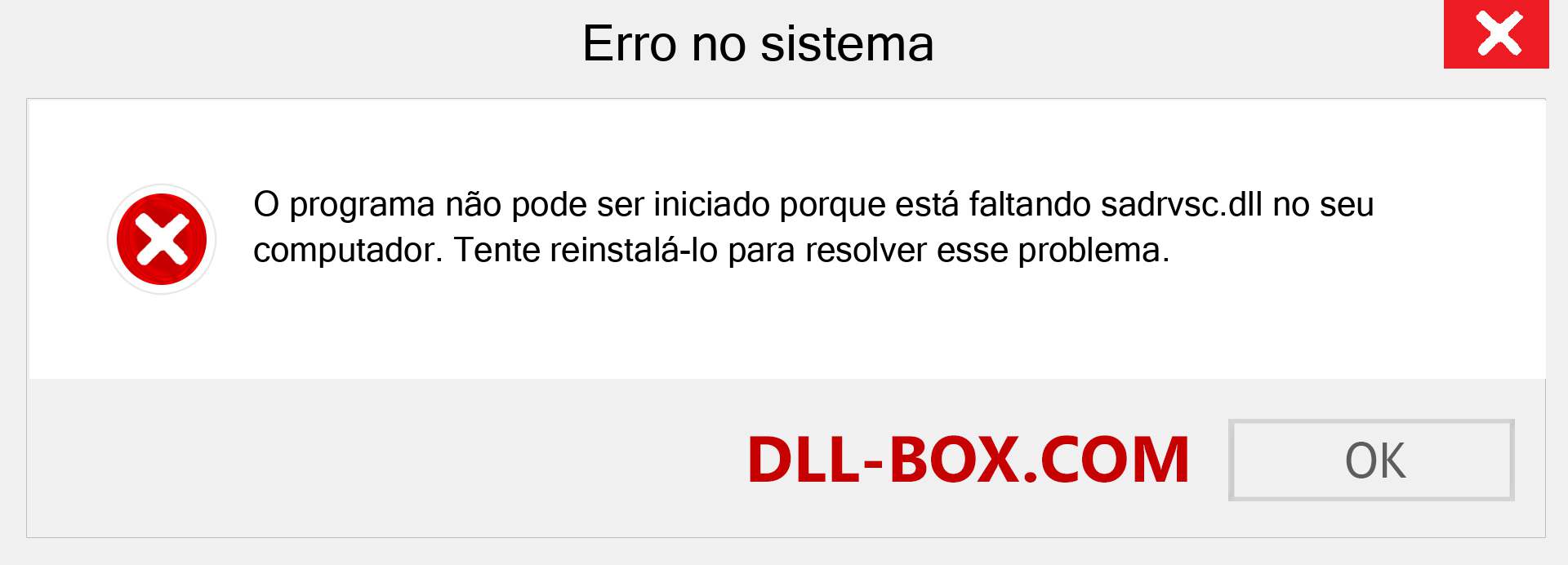 Arquivo sadrvsc.dll ausente ?. Download para Windows 7, 8, 10 - Correção de erro ausente sadrvsc dll no Windows, fotos, imagens